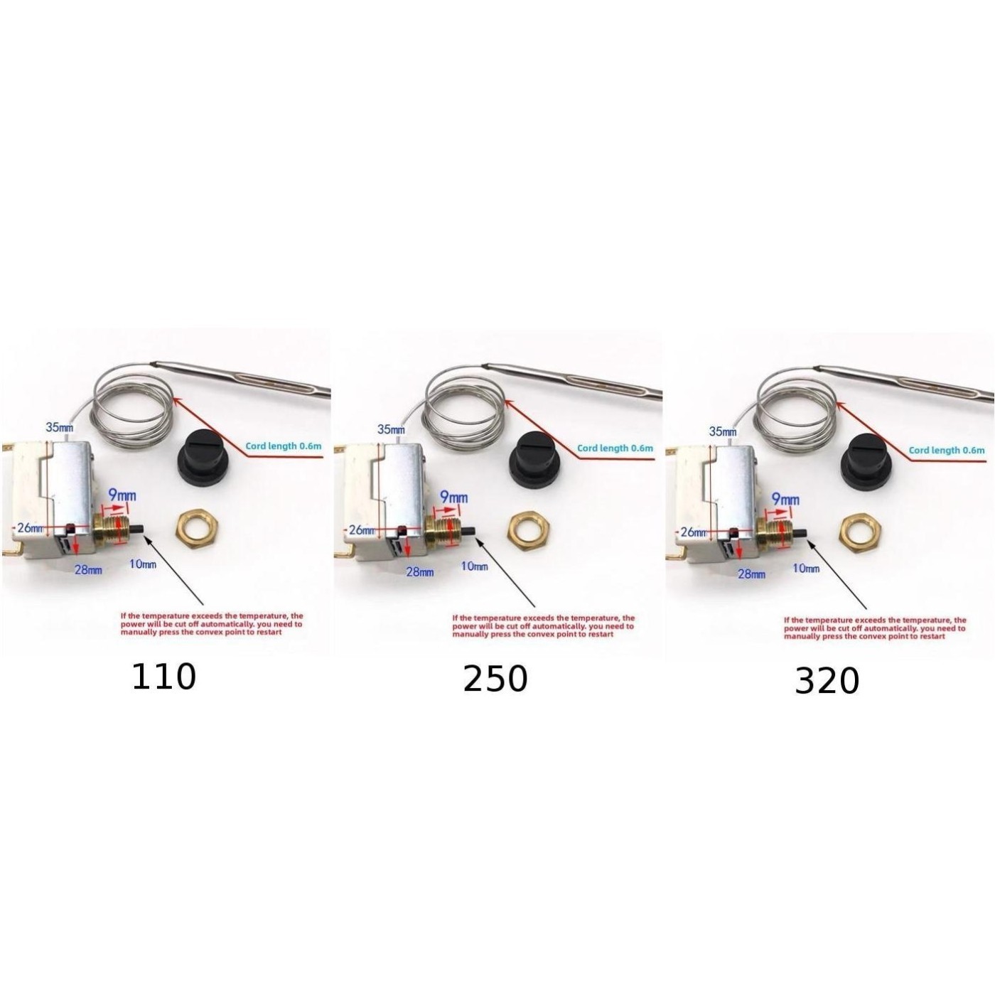Manual Reset Thermostat Oven Safety Switch Simple Press Restart Backup Safeguard