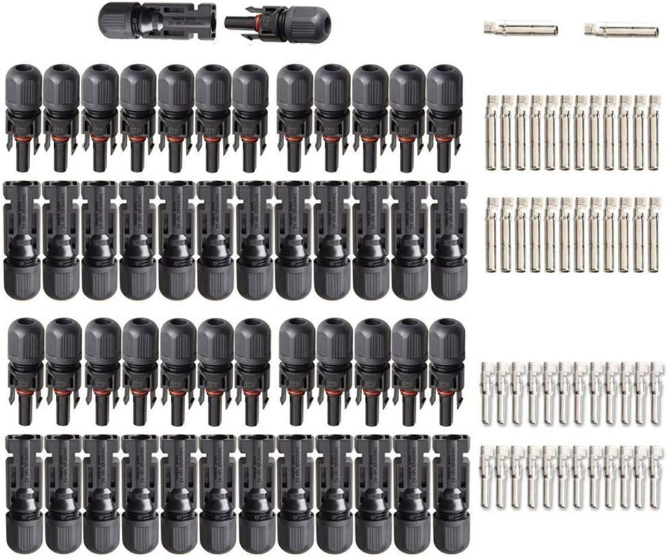 25Pairs / 50PCS Solar Connectors – Male & Female IP67 Waterproof Connector (25 P