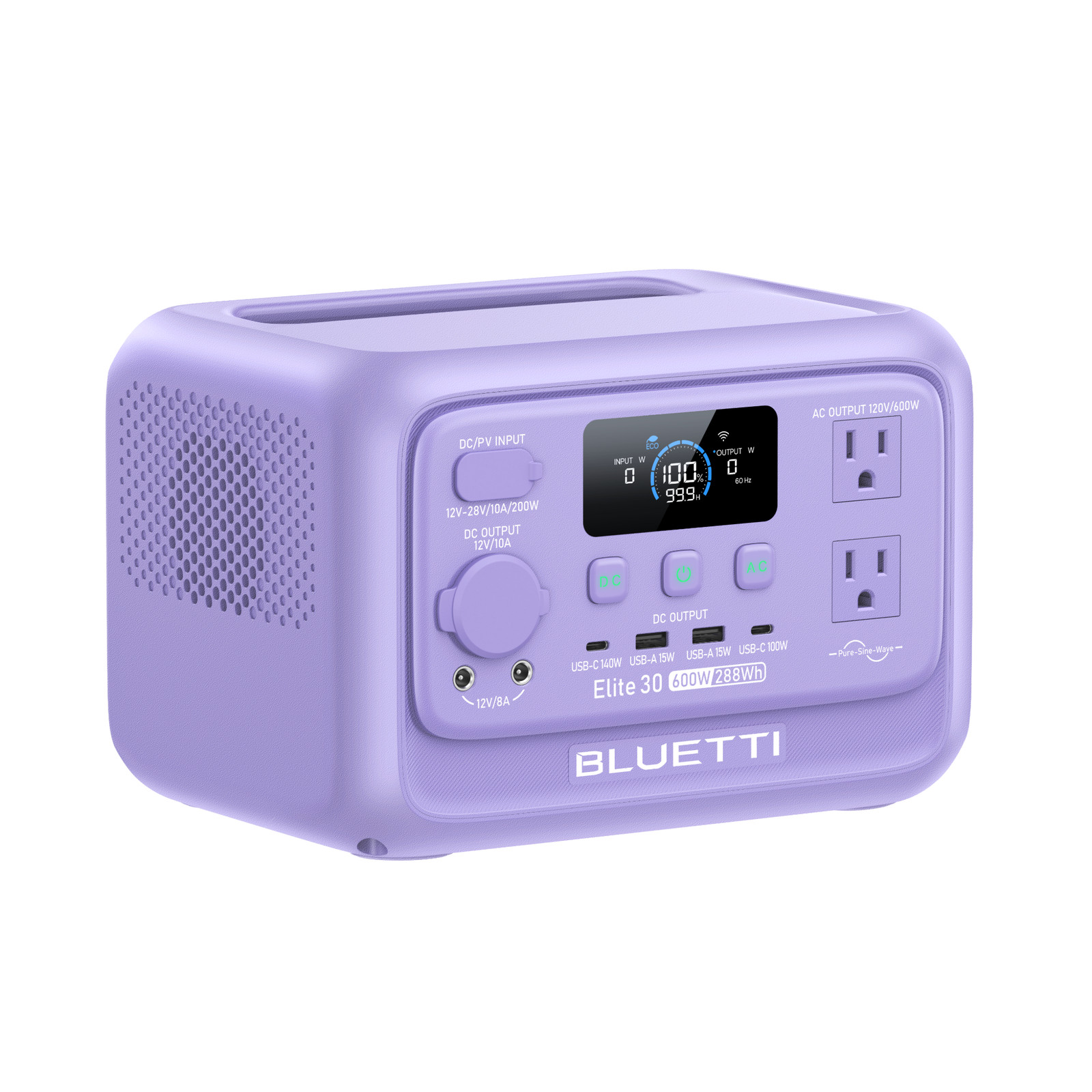 BLUETTI Elite 30 V2 288Wh Purple Portable Power Station Generator for Trip