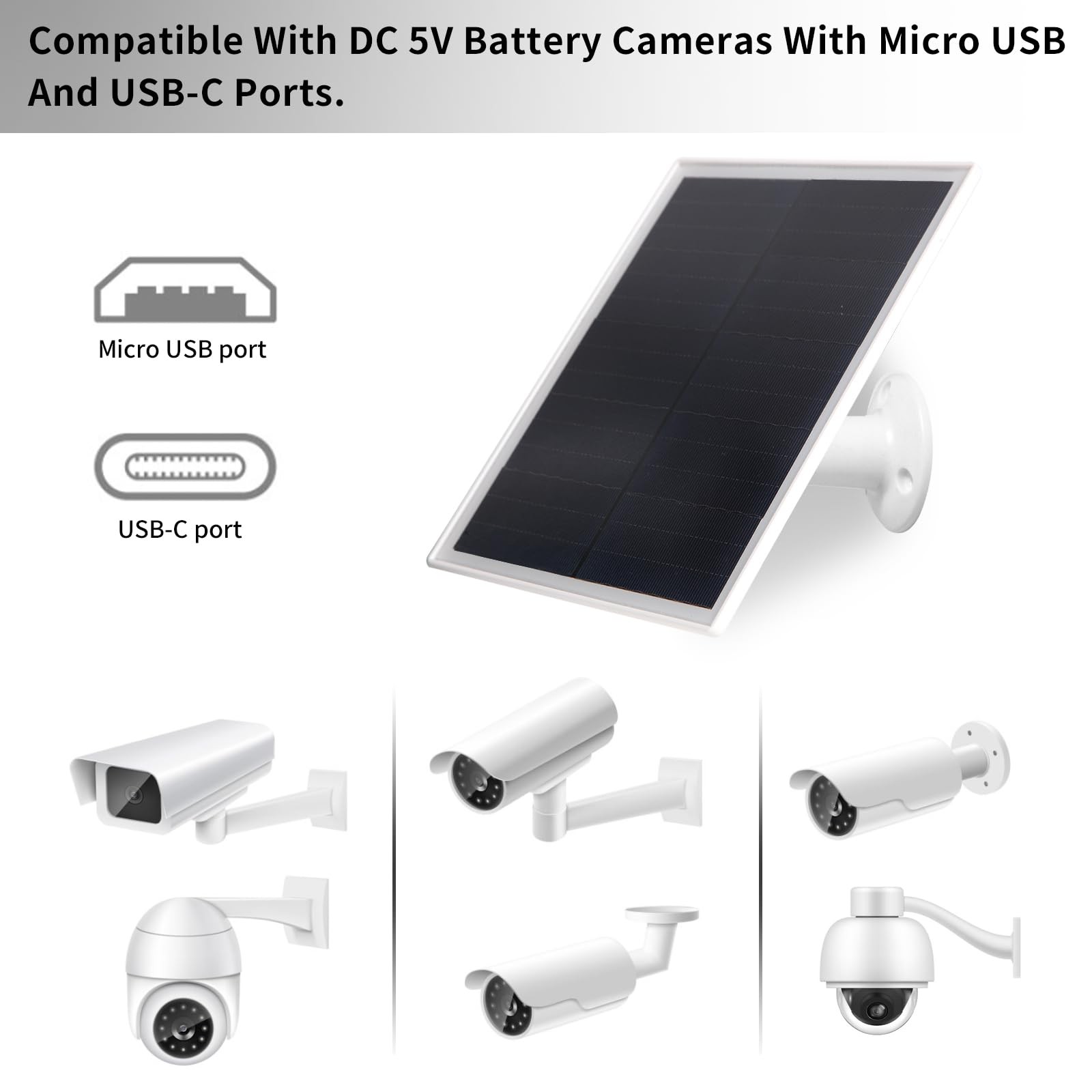 6W Solar Panel Charger, Solar Panel with Micro USB & USB-C Port for DC 5V Out…