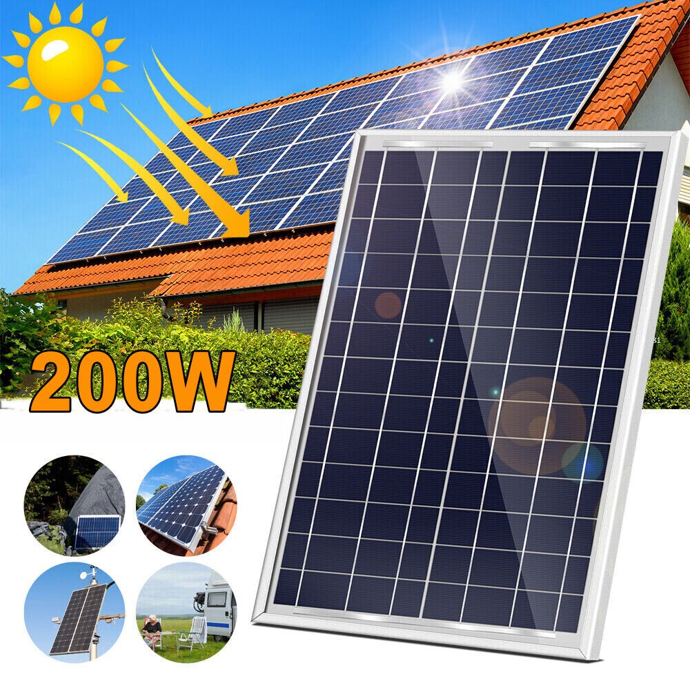 400W 200W Watt 12V Monocrystalline Solar Panel For Home RV Camping Boat Off Grid
