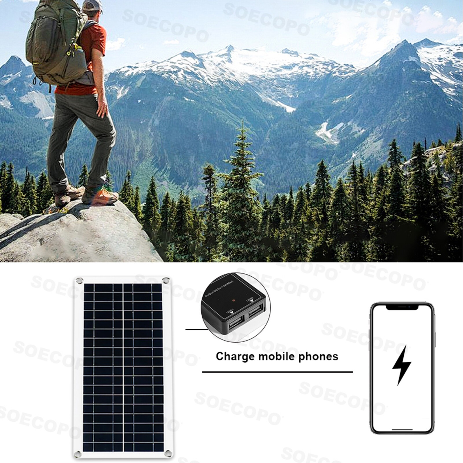 6000W Solar System DC12V to 110V/220V Inverter System100A Controller 500W PaneP8