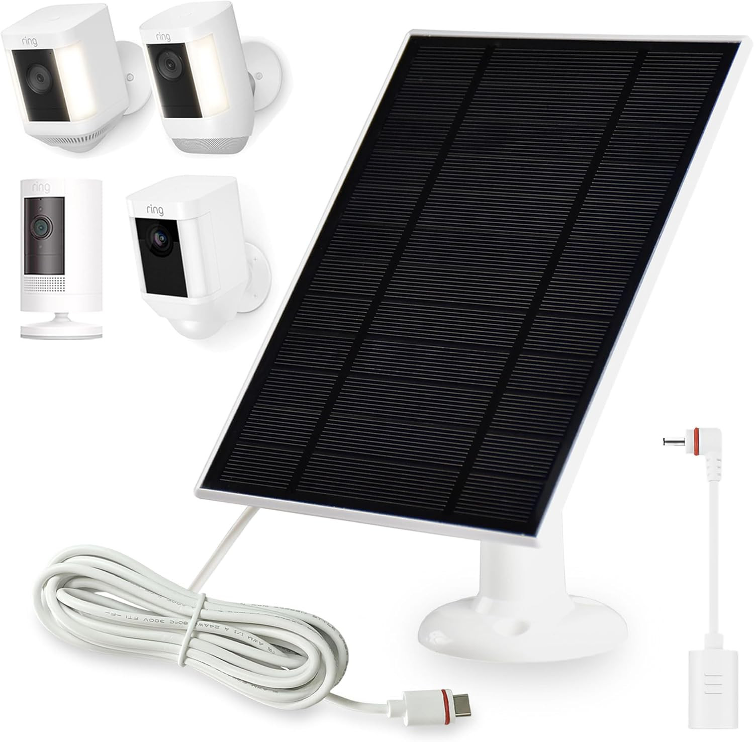 4W Solar Panel for Ring Outdoor Cameras,1Pack Solar Panel Compatible with All Ne
