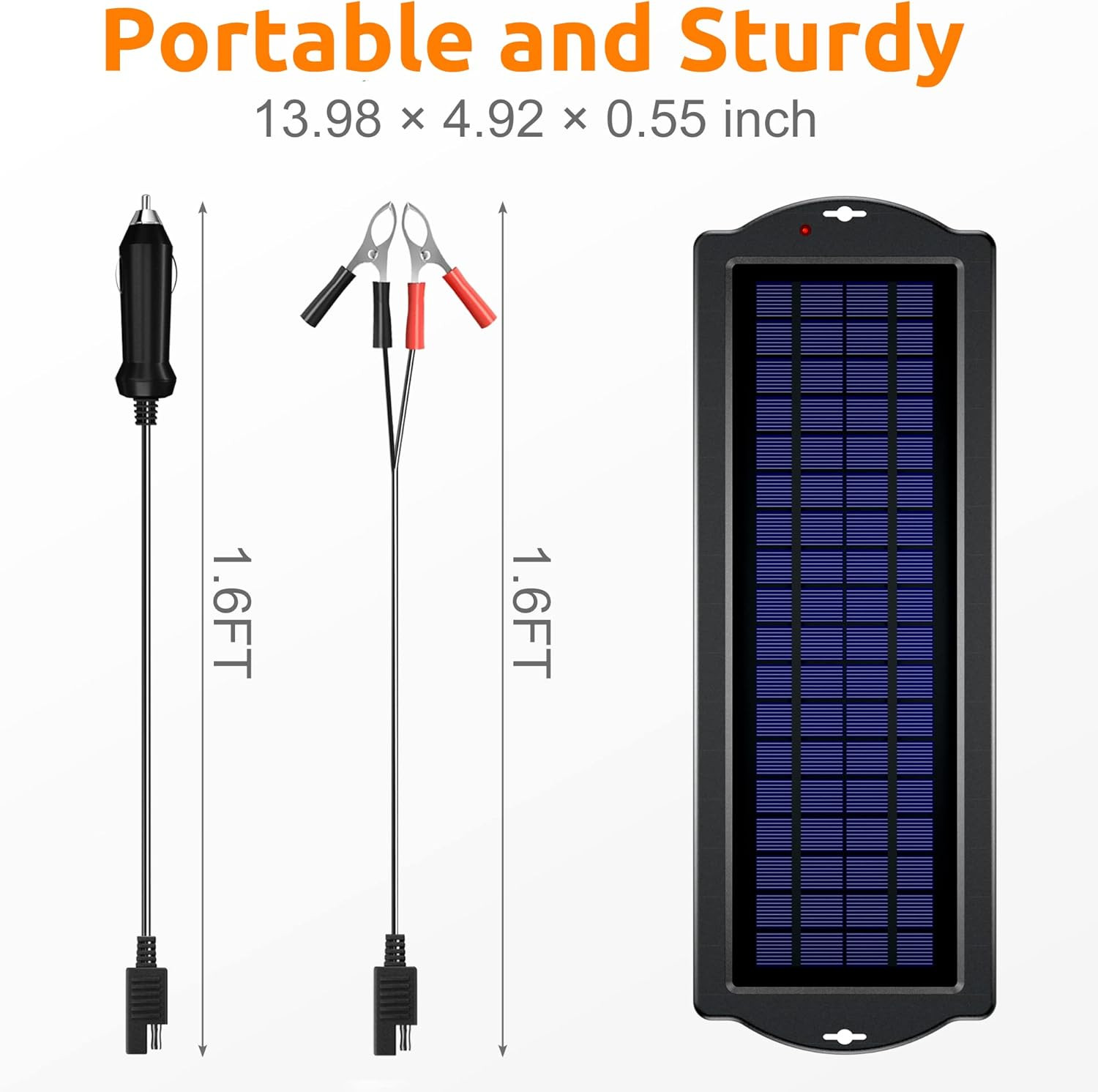 12V Solar Battery Charge: 5W Waterproof Portable Solar Panel Kit – Battery Maint