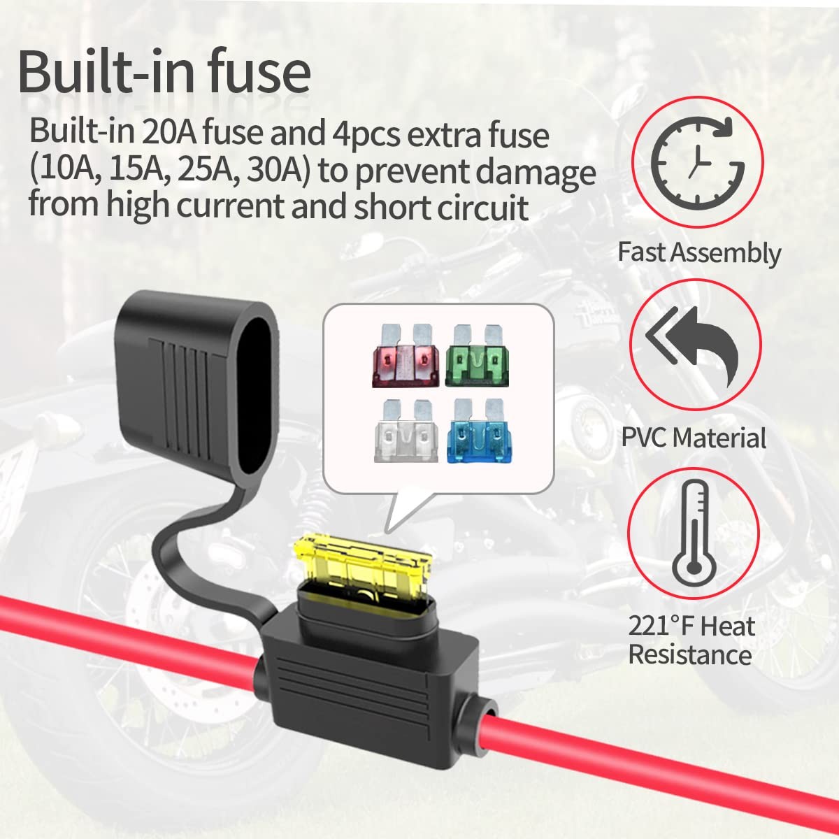 SAE Battery Connector 10AWG O Ring Terminal Harness Quick Disconnect Cable 10FT