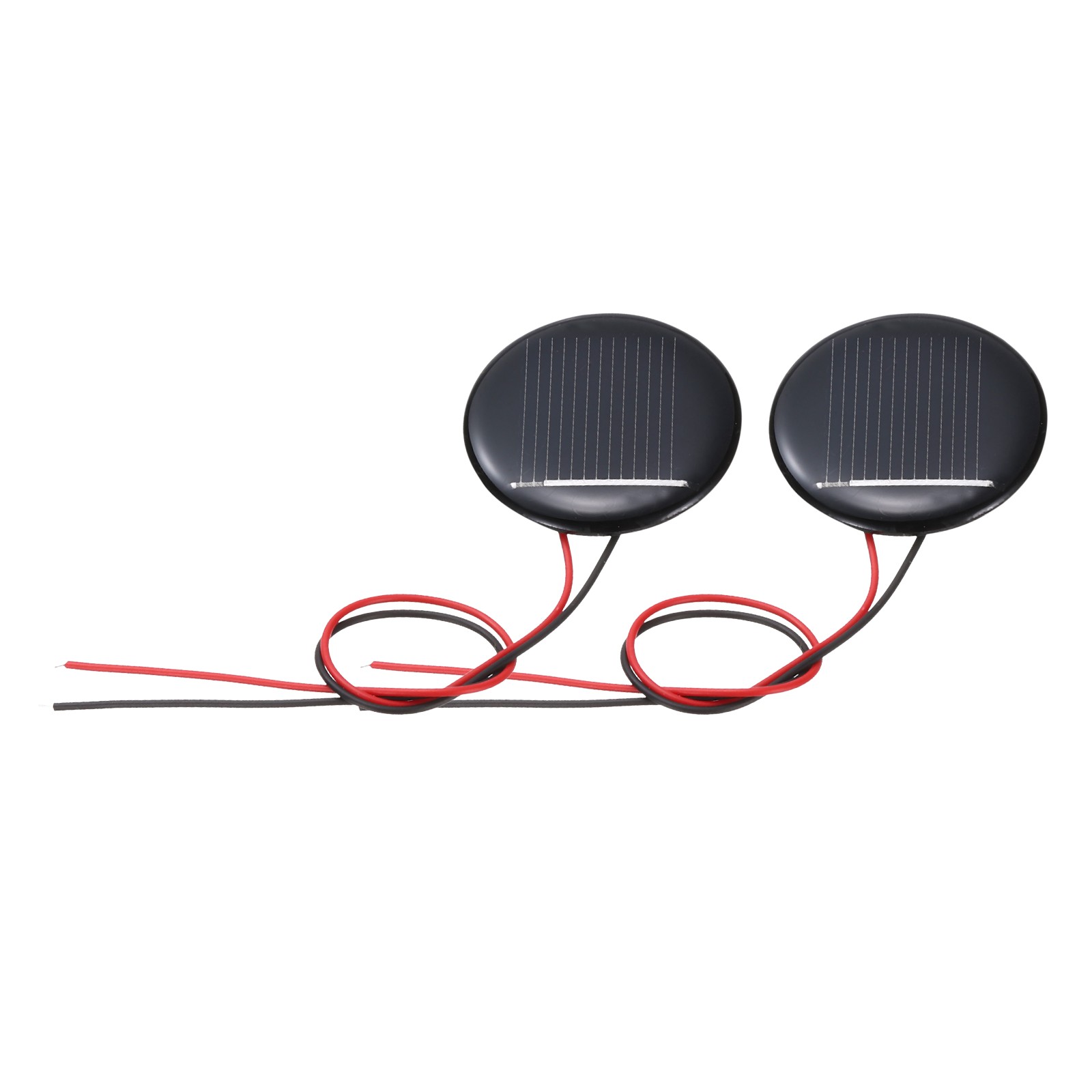 2Pcs 0.5V 0.07W 140mA Round Mini Solar Panels with Cable