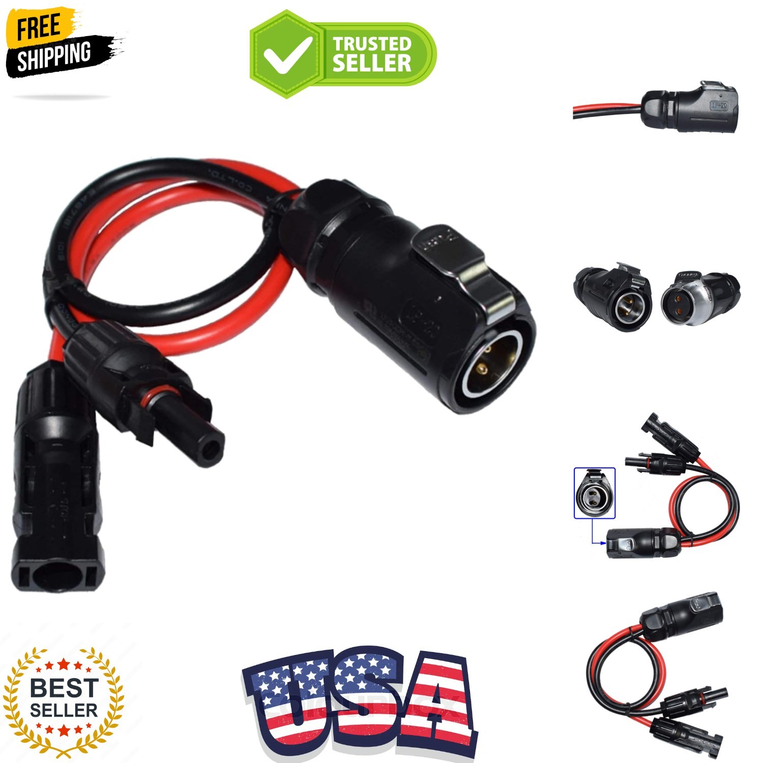 10AWG 2 Pin Power Industrial Circular Connector，for Furrion,Solar Panel Suitc…
