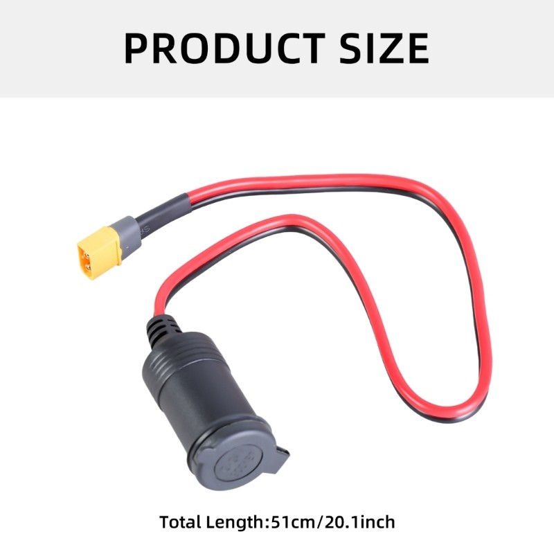Portable XT60 Battery Charging Cable XT60 Male/Female to Car Charging Adapter