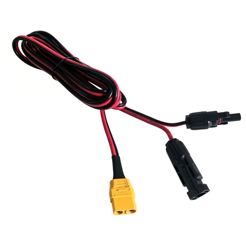 XT90 Female To Power Cable 12AWG Copper For Solar Panel Application