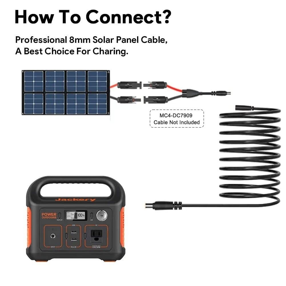 30Ft Jackery Extension Cable 14AWG 8Mm Solar Panel Extension Cable 8Mm DC Power