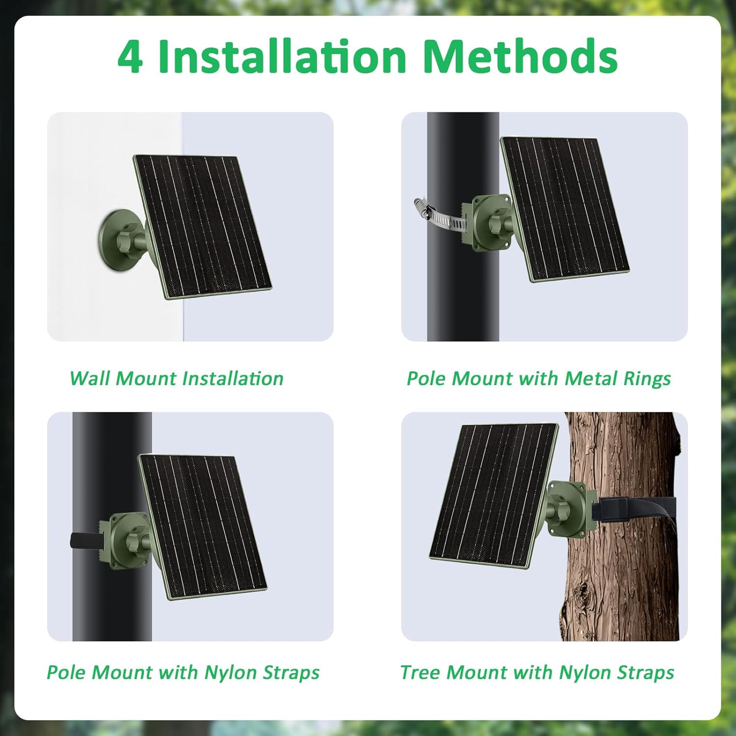 10W Solar Panel for Trail Cameras, DC & USB-C Solar Charger with 10400Mah Batter