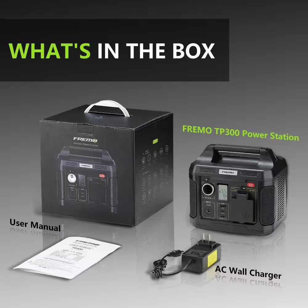 TP300 300-Watt Portable Power Station Push Button Battery Generator