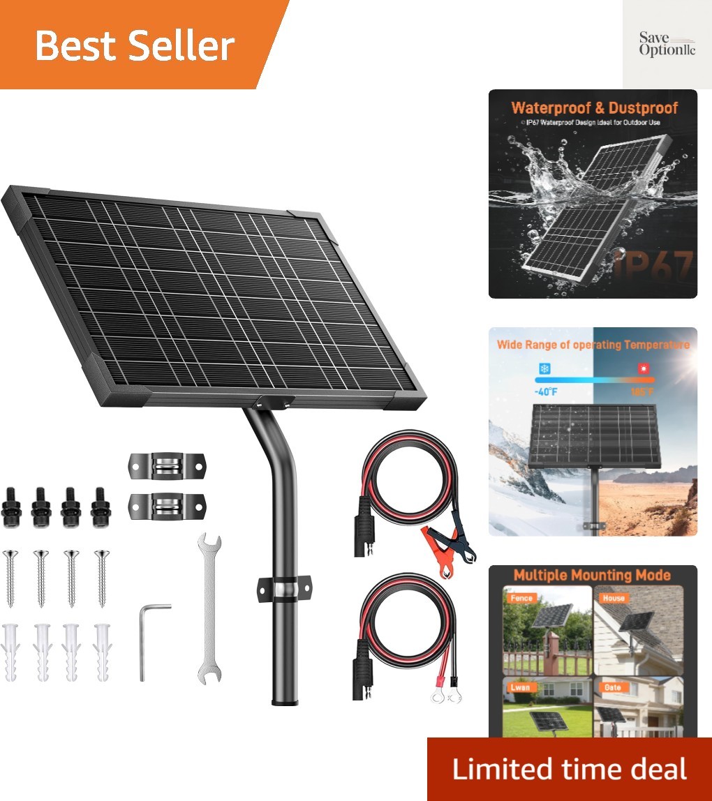 12V Gate Opener Solar Panel：10W Solar Panels Kit for Electric Fence with Smar…