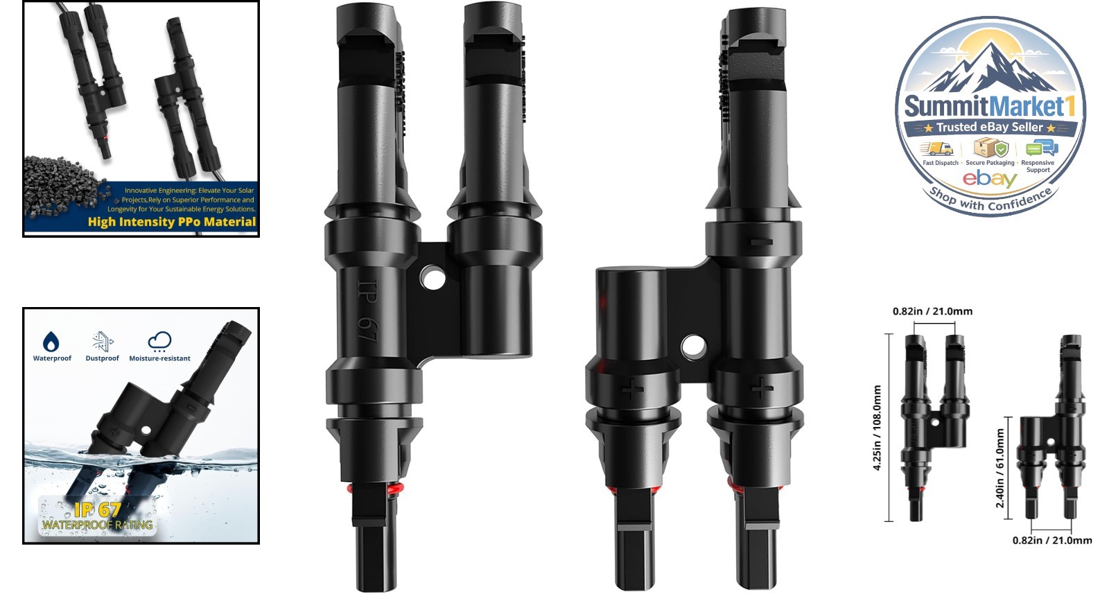 Solar Branch Connectors T-Branch 1Pair M/FF F/MM