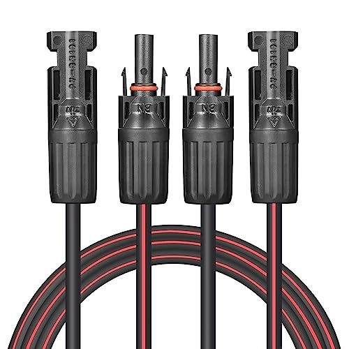 Solar Cable 5-50ft 2×12/10AWG, MC4 Connectors on One/Both Ends,for Solar Panels.