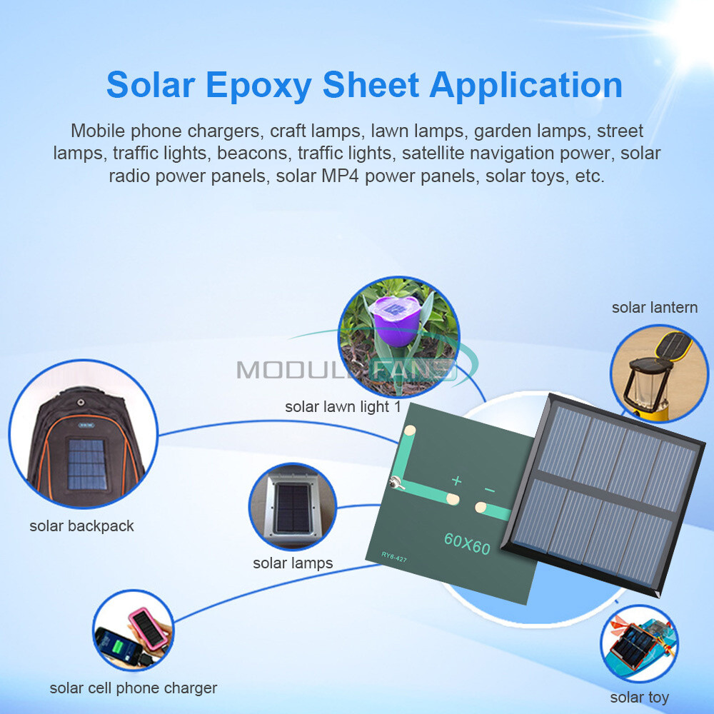 2V/5V/6V/12V Monocrystalline Solar Power Panel For Motor Toys Lawn Lamp