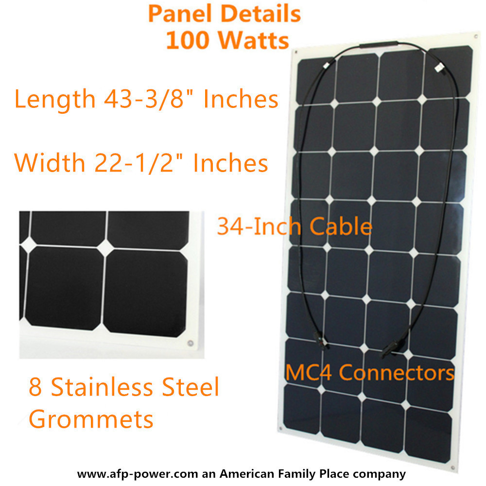 Semi-Flexible Bendable Lightweight 200w 200 Watt Solar Panel Kit for 12v Battery