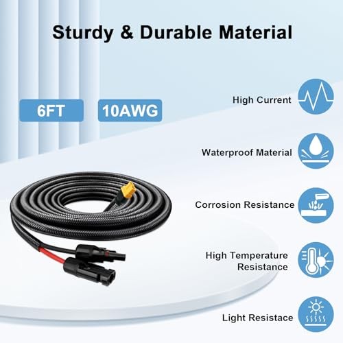 Solar to XT60 Cable 10AWG Adapter Cable for 6FT Solar
