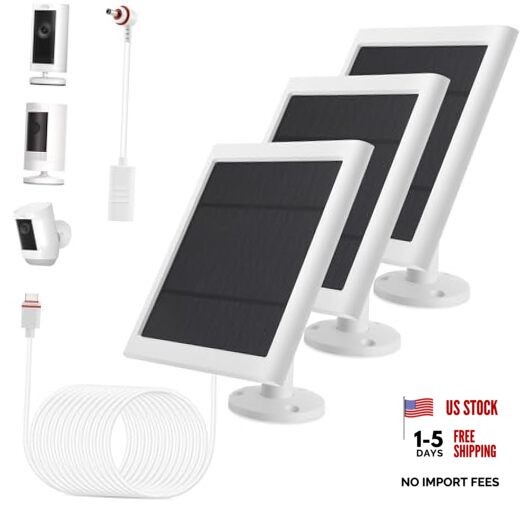 Solar Panel Outdoor for Ring Cameras () Spotlight Cam White 3P