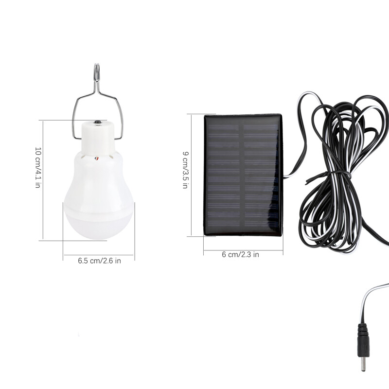 1W 6V Mini Solar Panel & 15W Rechargeable LED Light Bulb for Camping Garden US