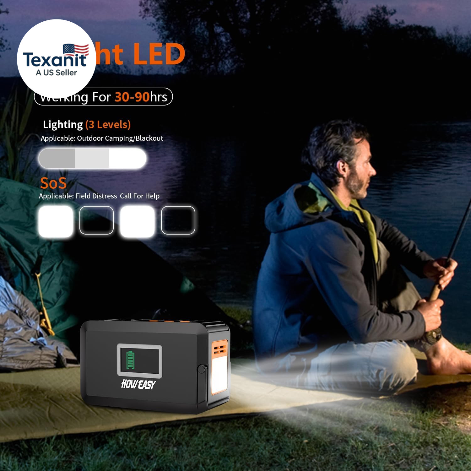 Portable Power Station,120W(240W Peak) Solar Generator,88Wh Lithium Battery Powe