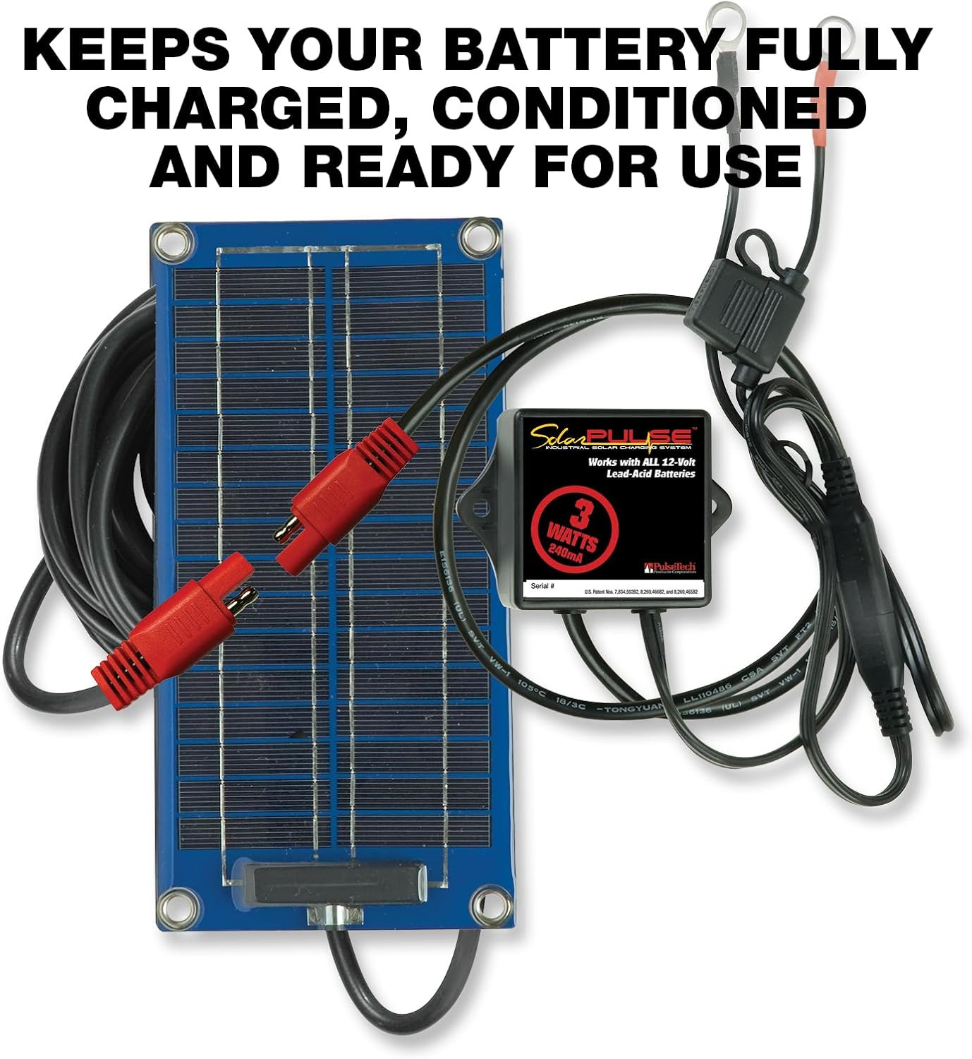 Solarpulse 3W Solar Battery Charger and Maintainer