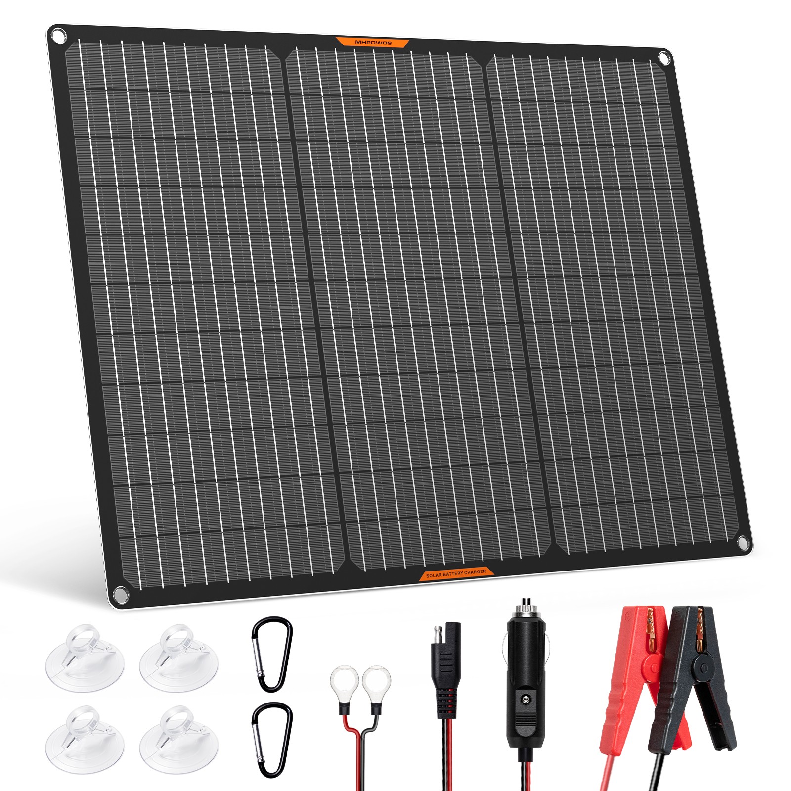 MHPOWOS solar panel 12v battery charger kit 10W 30W 50W for Car RV motorcycle