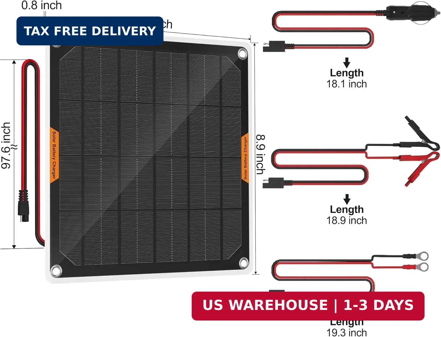 OYMSAE 12V Solar Battery Charger ，5W Waterproof Solar Battery Maintainer,Portabl