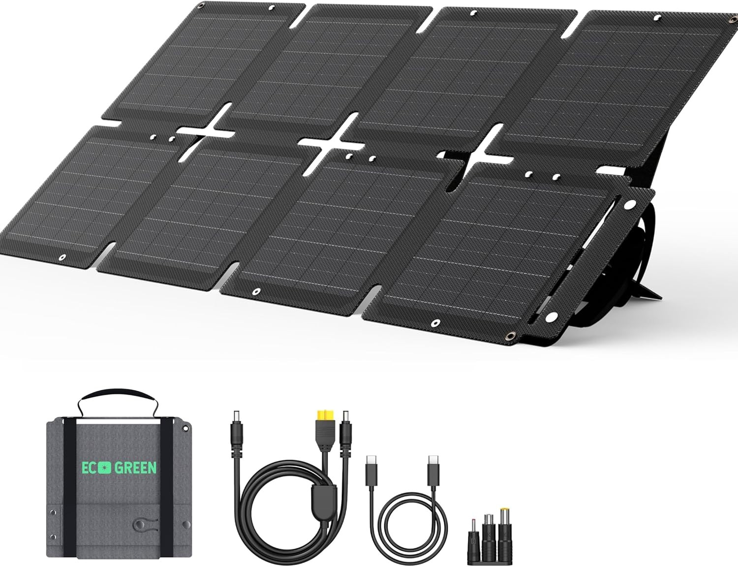 60W Portable Solar Panel, High Efficiency, Waterproof, USB-C for Camping & RV