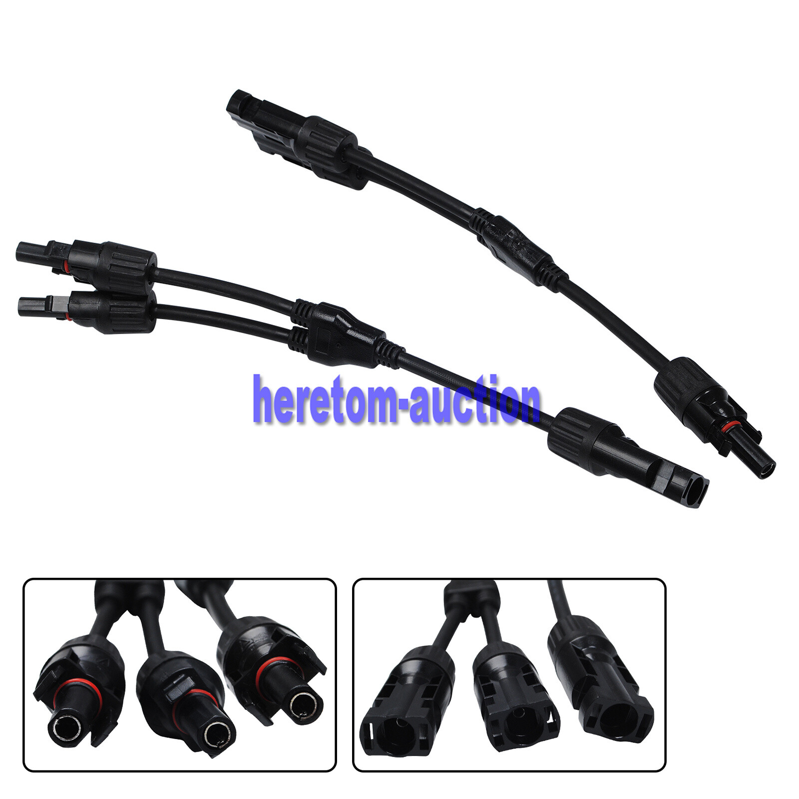 Solar Panel Y Branch Cable Connection Waterproof Adapter Connector Extension