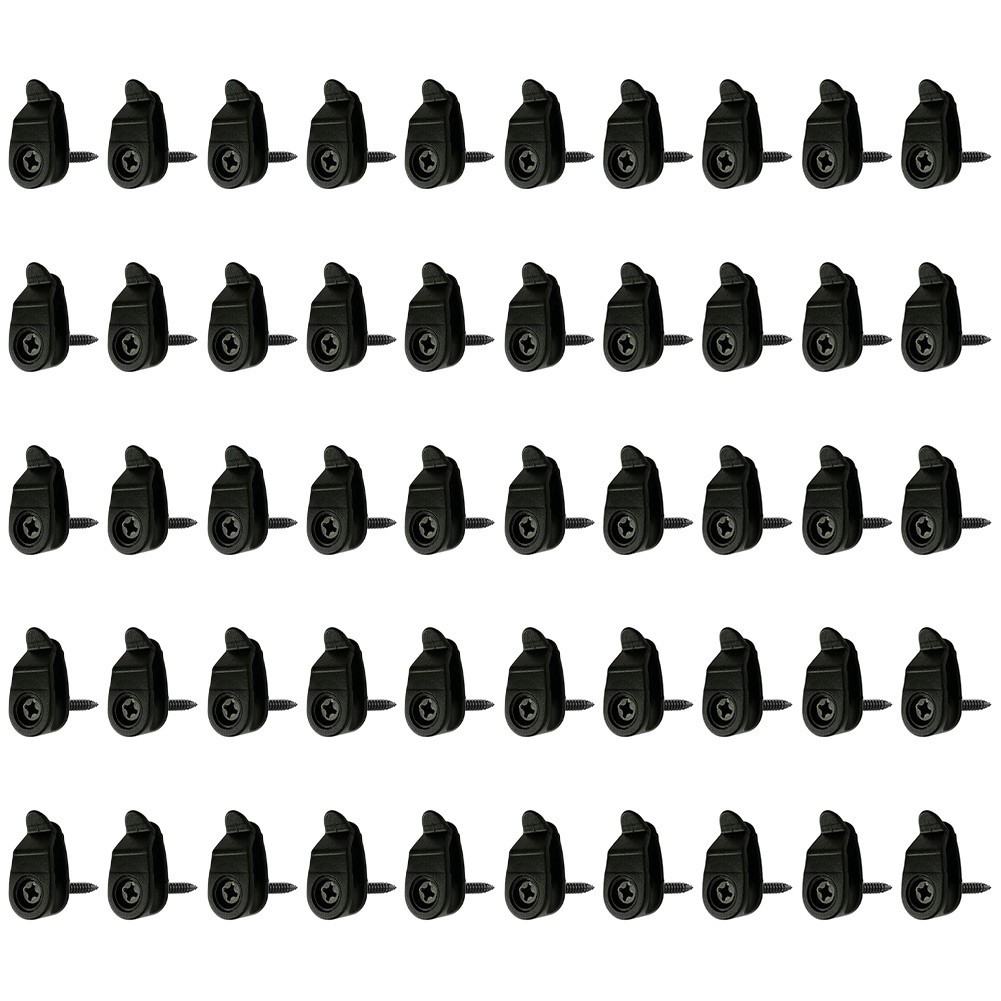 50 Black Outdoor Fairy Lights Clips with Screws for Hanging String Lights