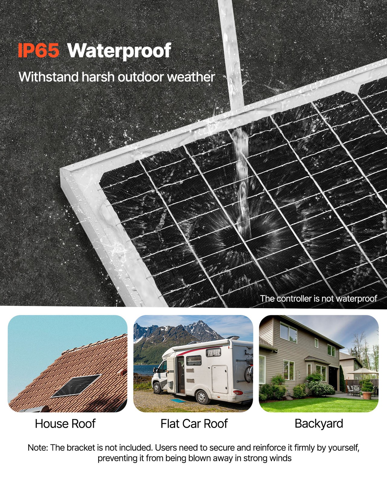Uimoso 50W 12V Solar Charger Kit with MPPT Controller for Battery Maintenance