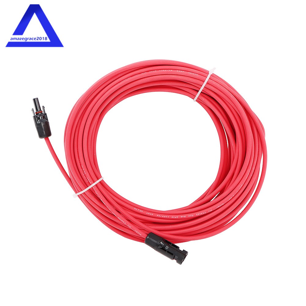 12AWG 20M Solar Panel Extension Cable Black+Red W/ M4 Connector For RV/Boat