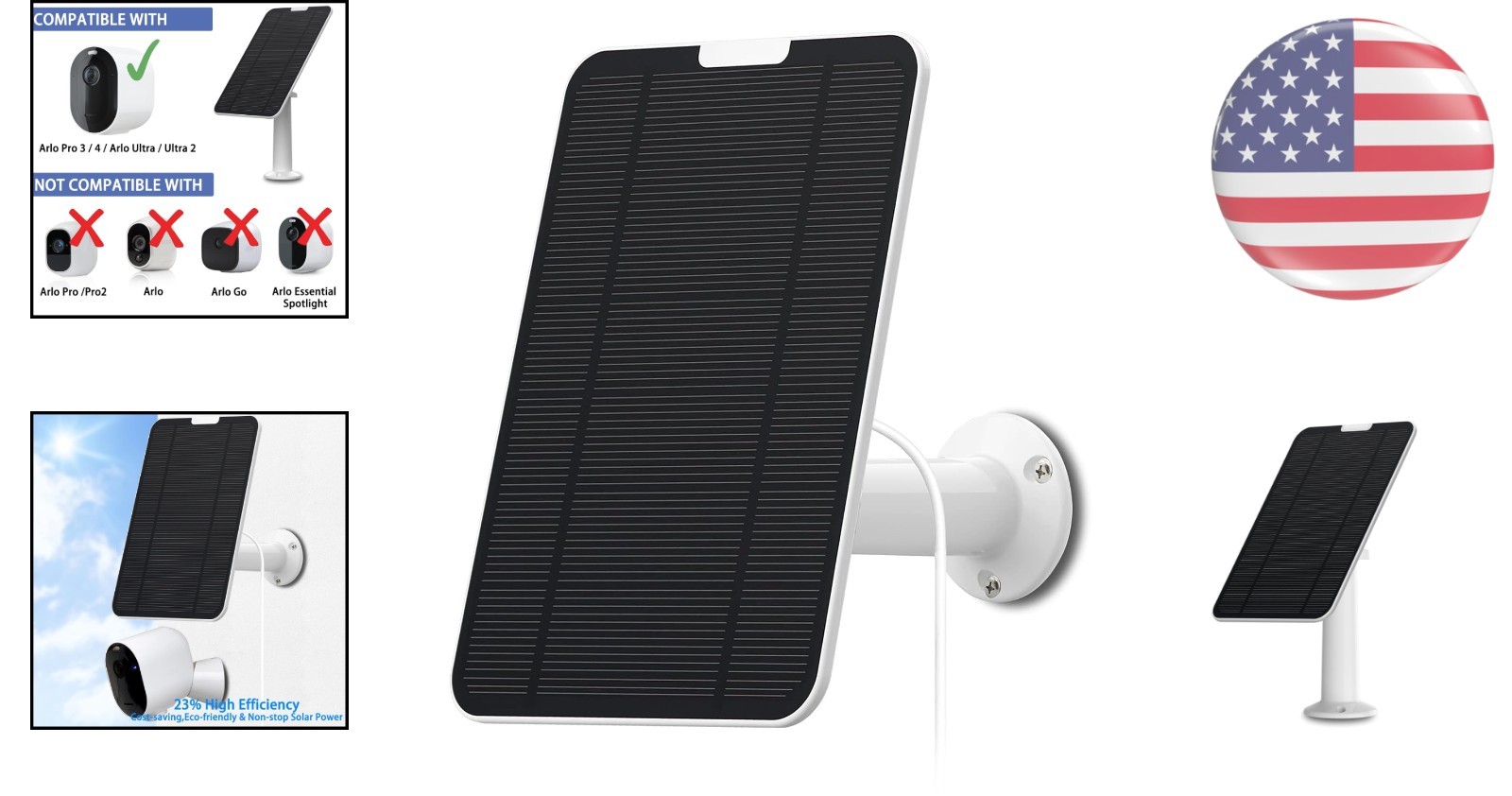Reliable 4W Solar Charging Solution for Arlo Pro Series Cameras – Rated