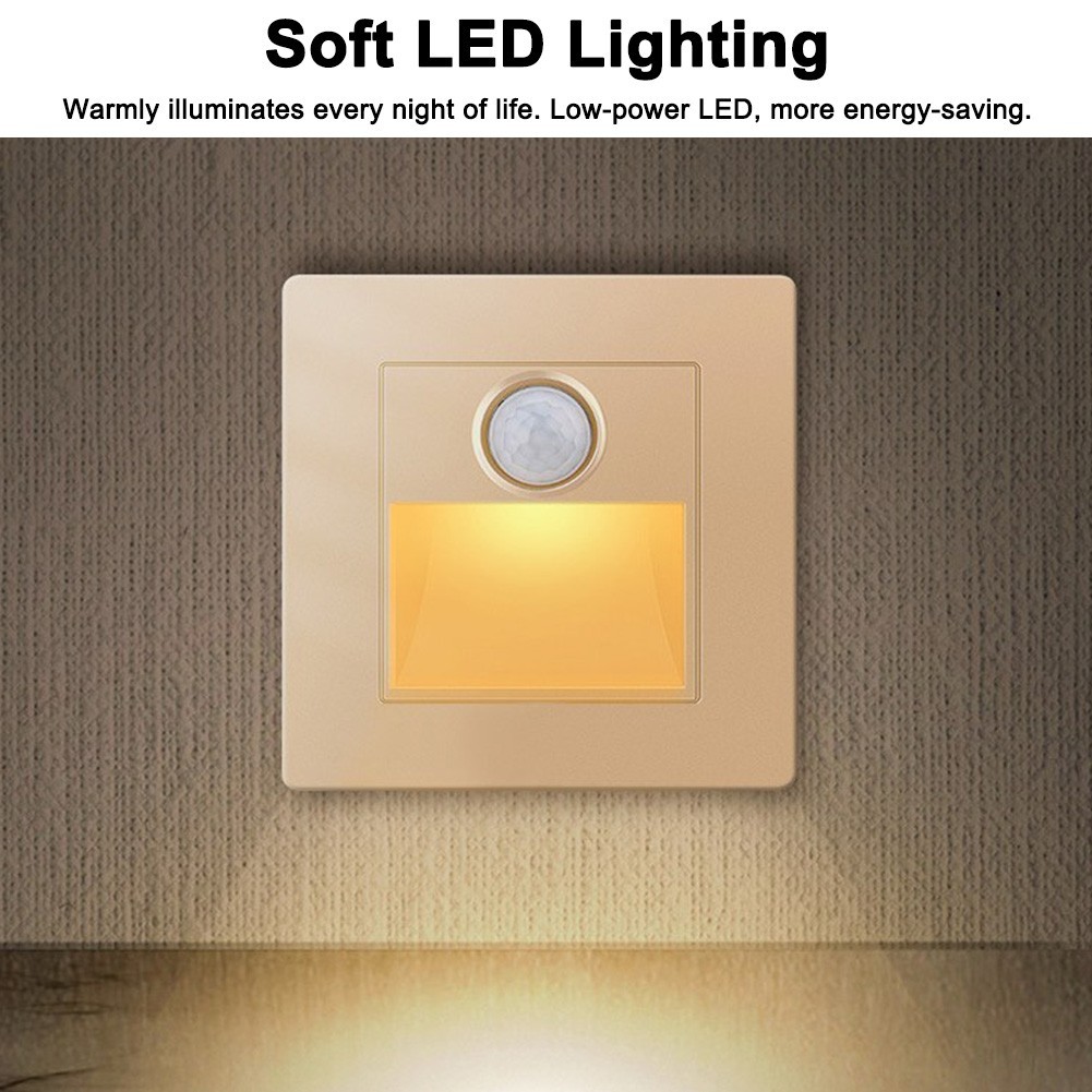 Indoor Motion Sensor LED Stair Light Recessed Wall Light for Safe Stair Use
