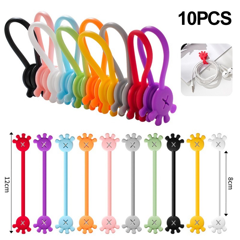 Workspace Magnetic Cable Manager Magnetic Earbuds Organizer Colorful Selection