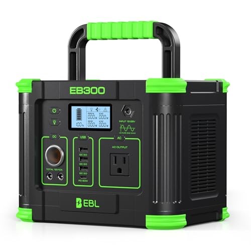 Portable Power Station 288.6Wh 330W Solar Generator Pure Sine Wave AC Green