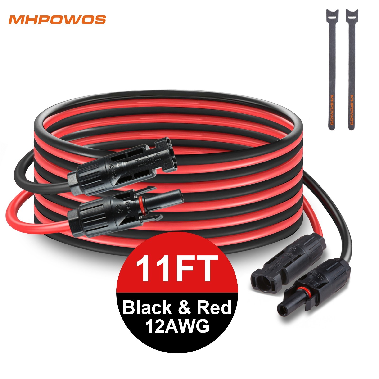 12 AWG 11.5 FT Solar Extension Cable Flexible Solar Cable Solar Wire Charge Cord