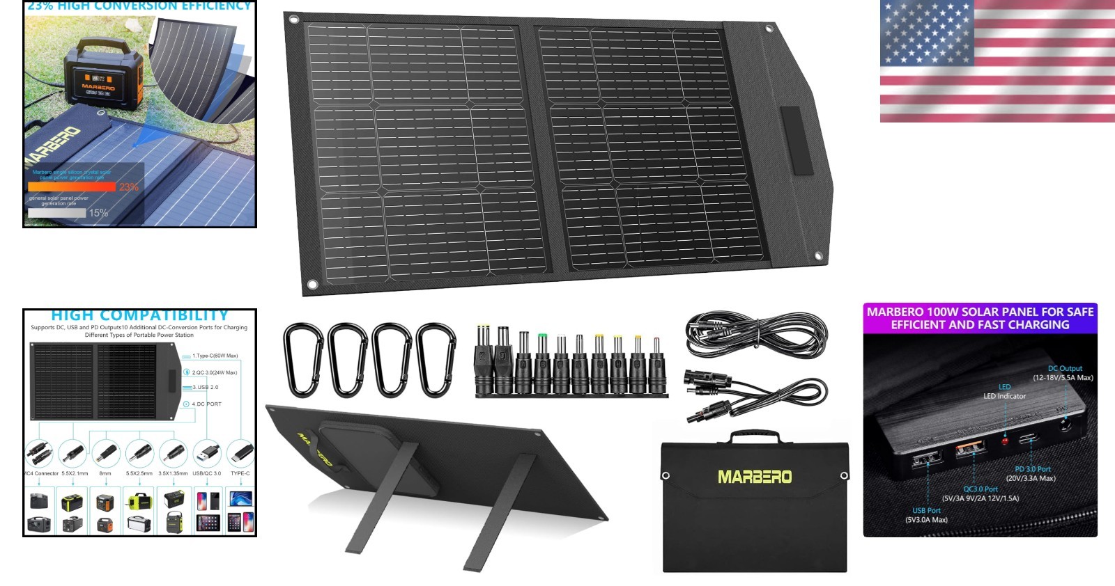 100W Portable Solar Panel – High-Efficiency Foldable Charger