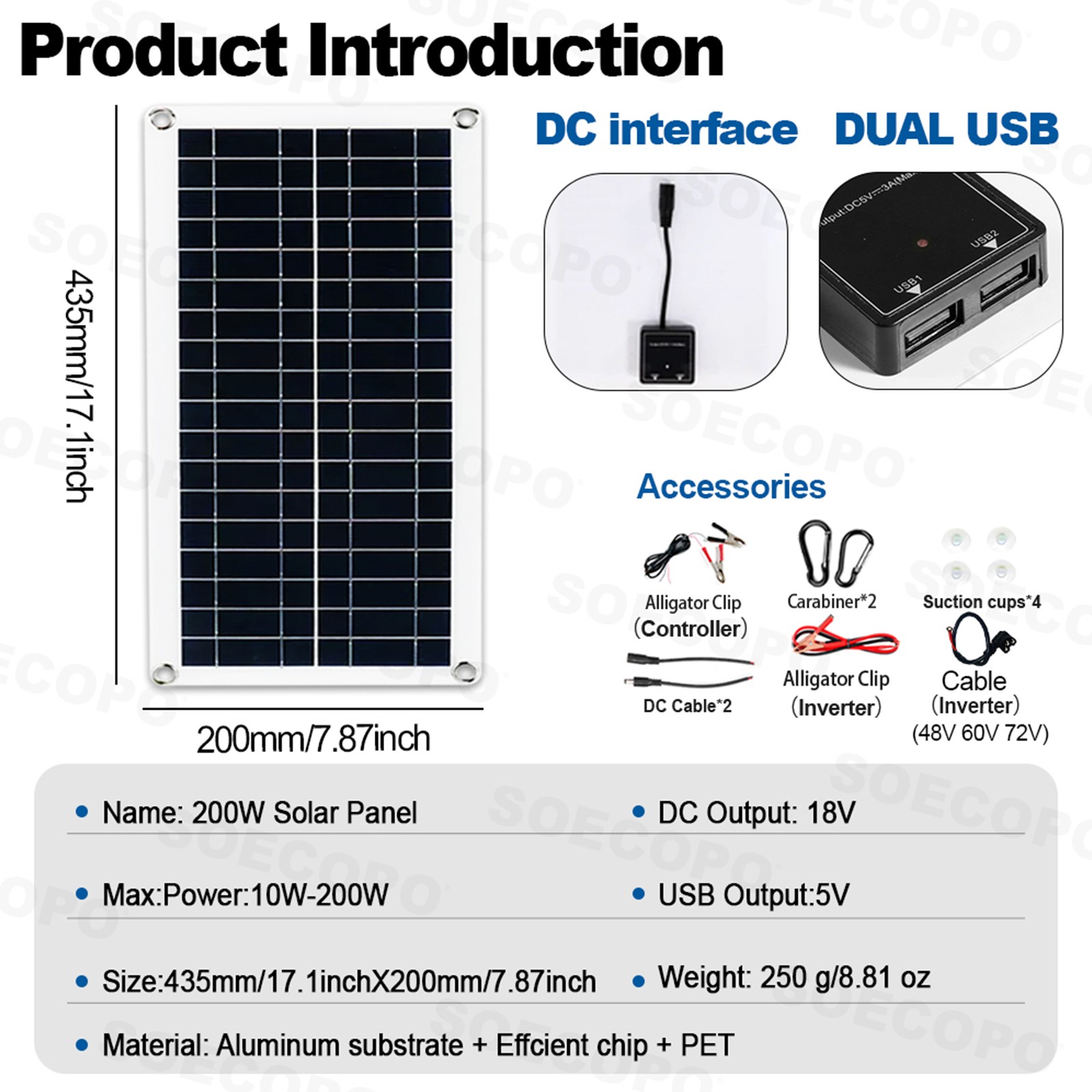 30000W Solar Power System | SOECOPO 200W Panel + Controller Inverter