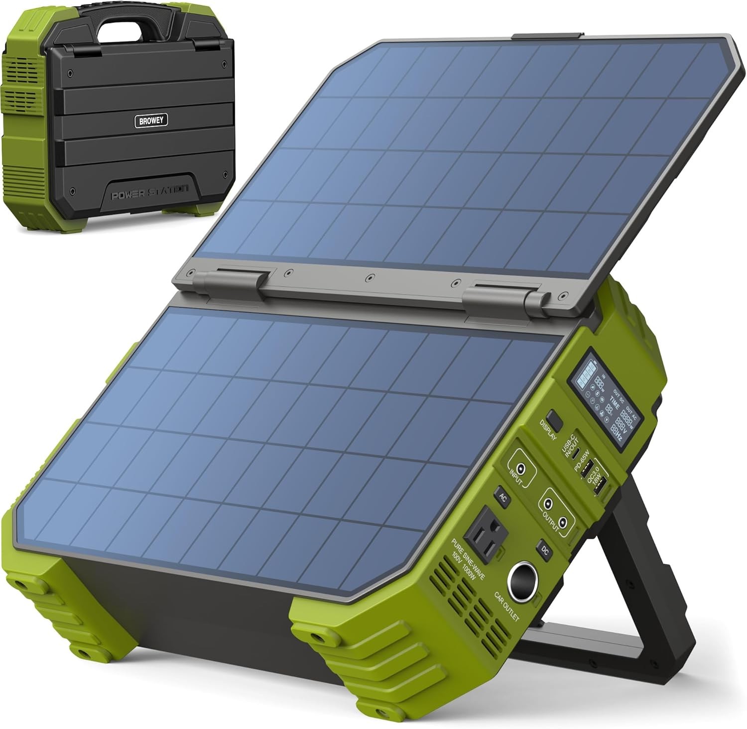 1600W Portable Power Station 1024Wh LiFePO4 Solar Generator 100W USB-C Camping R