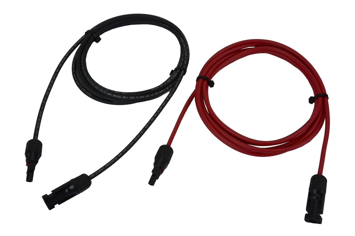 TEMCo Solar Panel Extension Cable 10 AWG 20 Ft Red + 20 Ft Black w/Staubli MC…