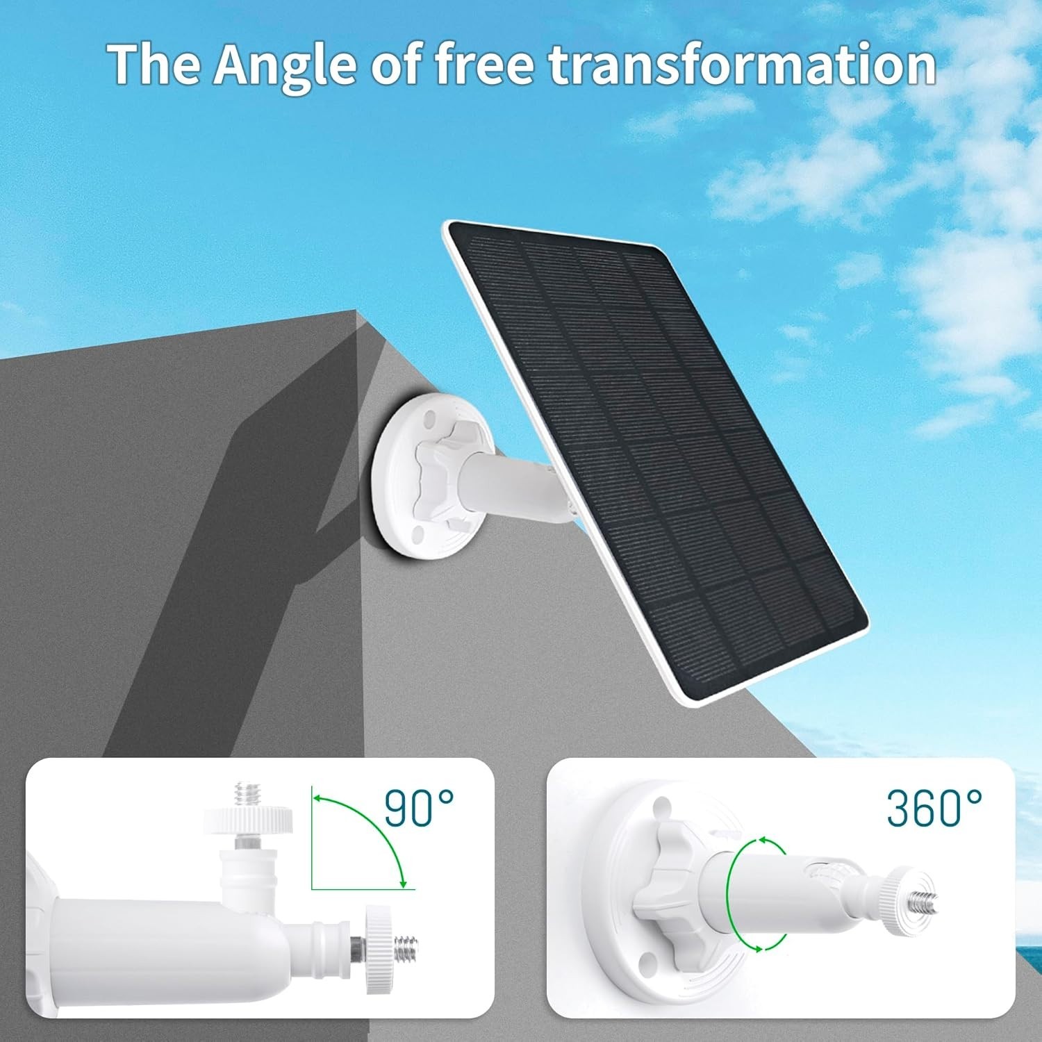 2-Pack Solar Panel Charger for Arlo Camera, 5W Solar Panel Compatible /Pro 4/…