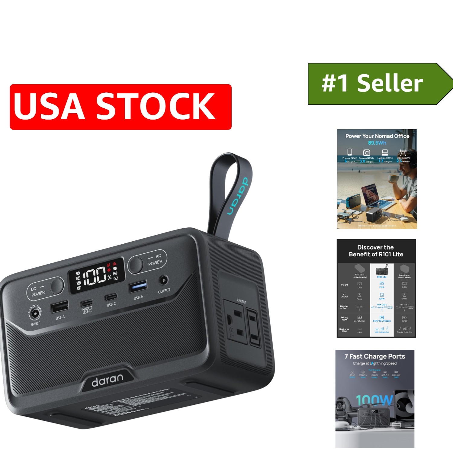 89.6Wh Portable Power Supply: Compact, Lightweight, and Zero-Noise Operation