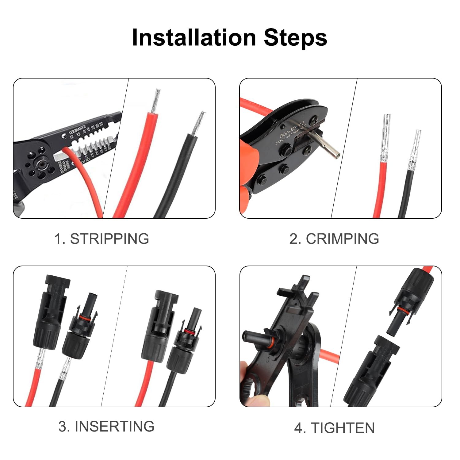 20Pairs/40PCS Solar Panel Connectors MC4 Male & Female Solar Cable Connectors…
