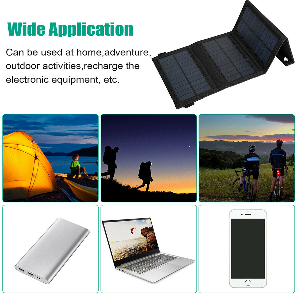 100W USB Solar Panel Kit Folding Power Bank Outdoor Camping Hiking Phone Charger
