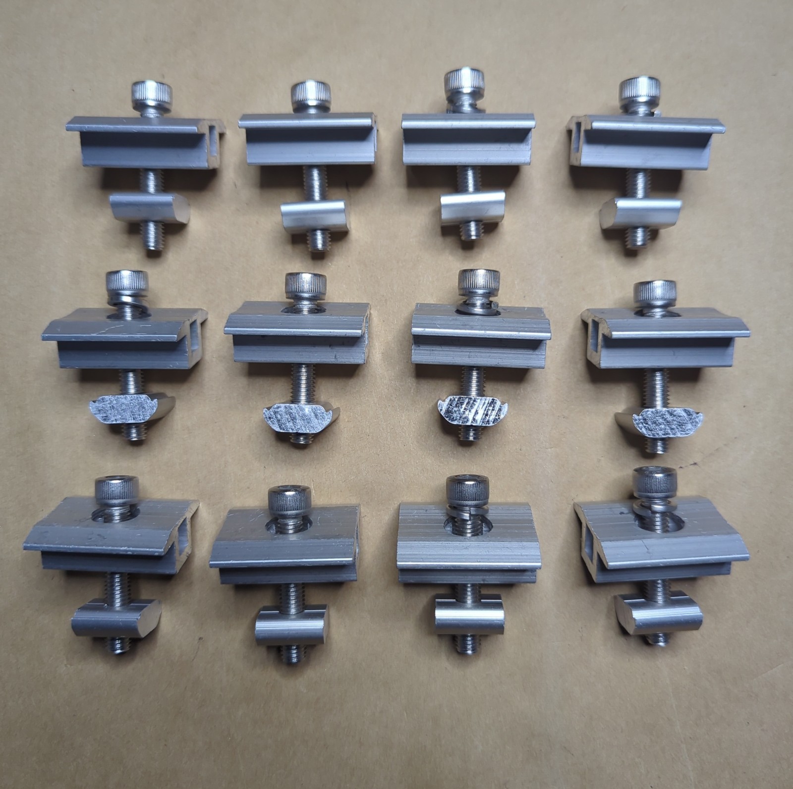 12Pcs Solar Panel Middle Clamp 35mm Aluminium Solar Panel Mount Mid Clips
