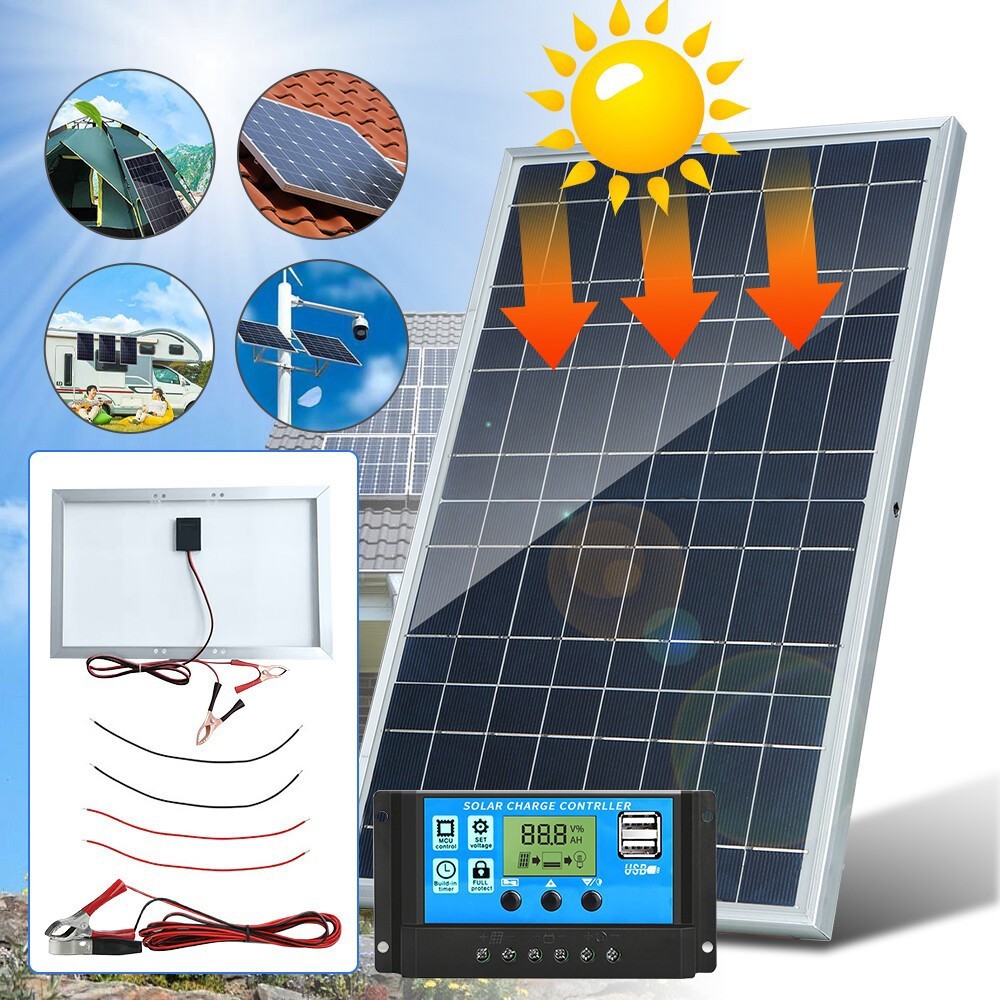 30W Solar Panel Trickle Charger 12V Solar Battery 100A W / Controller Maintainer