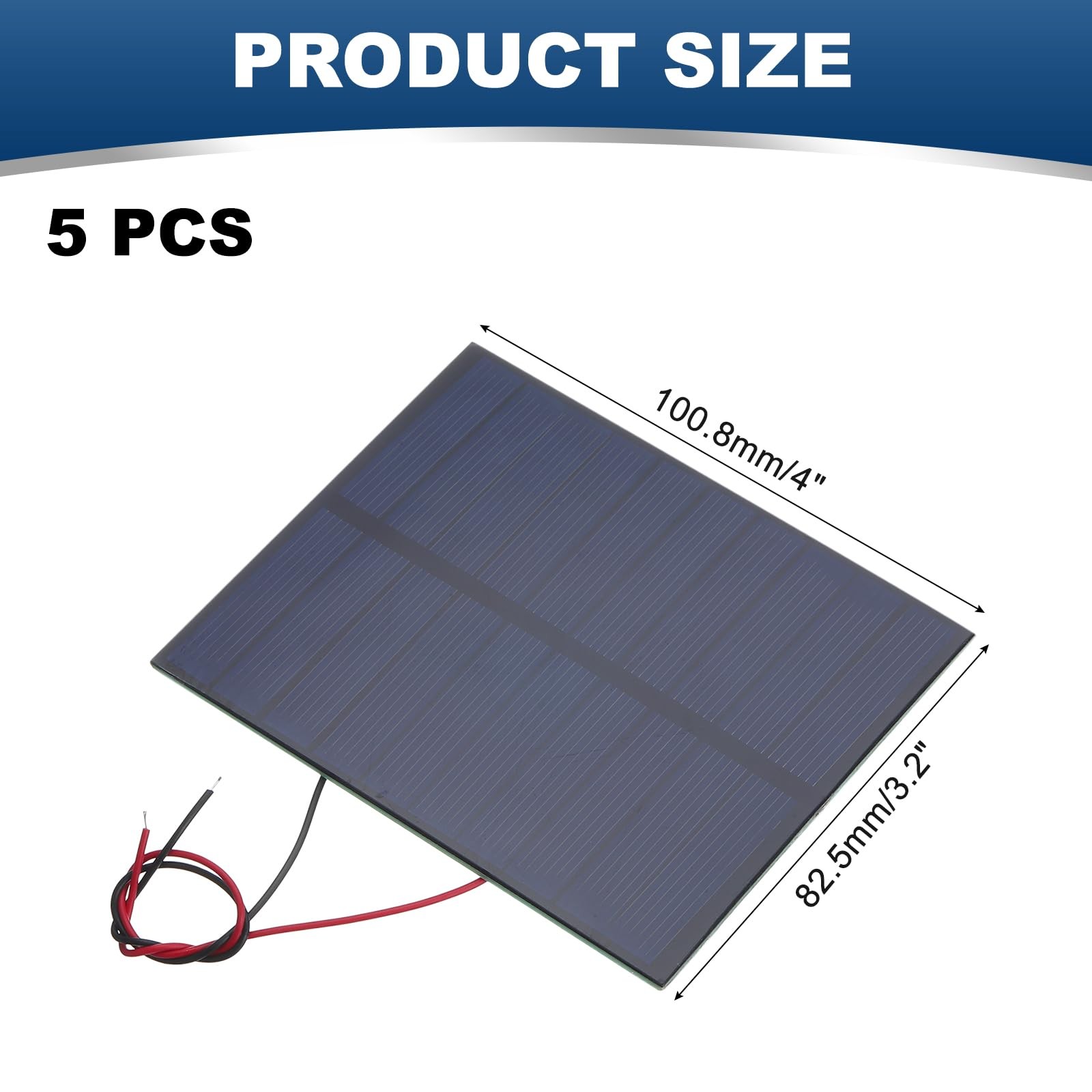 MECCANIXITY 5 Pcs 5V 1.15W 230mA Mini Solar Panels, Small Black