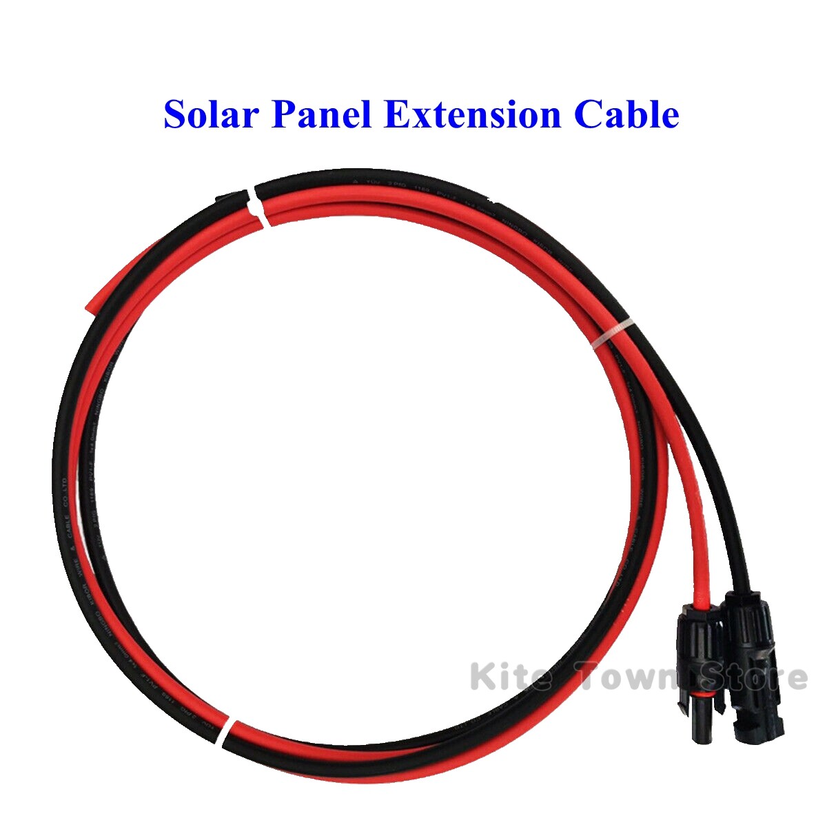 5/10/20/30Ft Solar Panel Extension Cable Wire Connector Black+Red 12/10AWG